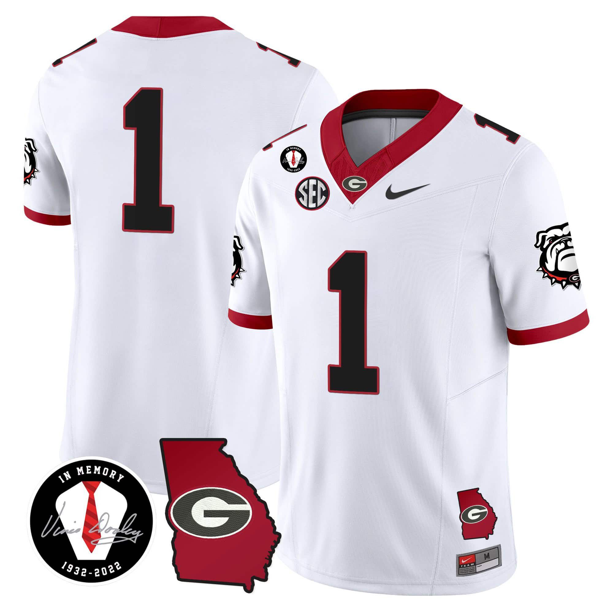 Men Georgia Bulldogs #1 No Name White 2024 Nike Vapor NCAA Jersey style 1->indianapolis colts->NFL Jersey
